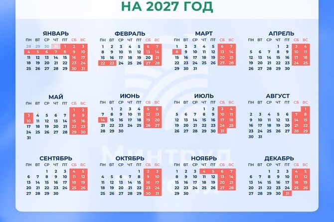 Новогодние праздники в 2027 году продлятся 11 дней