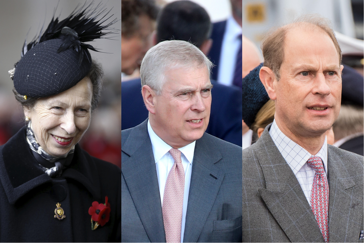 Принцесса Анна, принц Эндрю и принц Эдвард