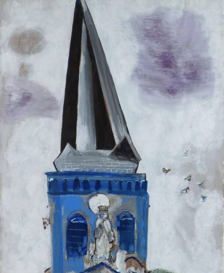 Картина Марка Шагала «Колокольня собора в Шамбон-сюр-Лак»