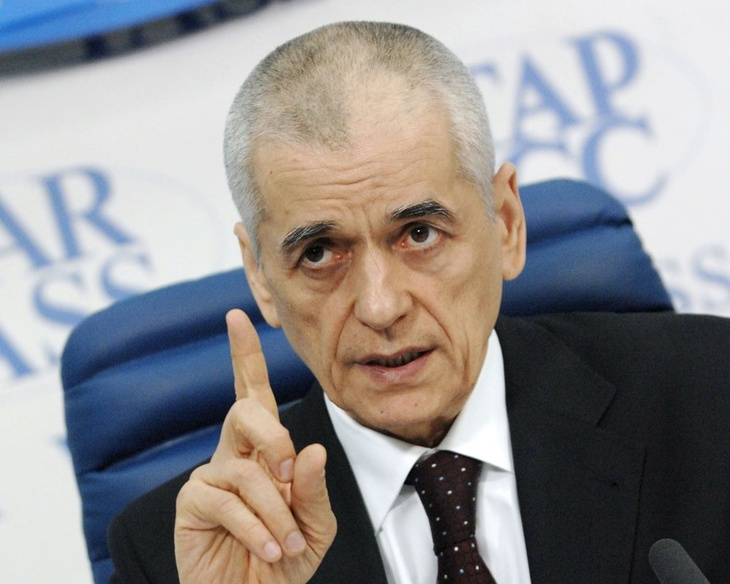 Главный санитарный врач РФ Геннадий Онищенко грозит пальцем