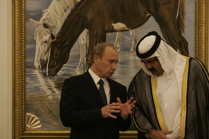 Владимир Путин и эмир Катара шейх Аль Тани