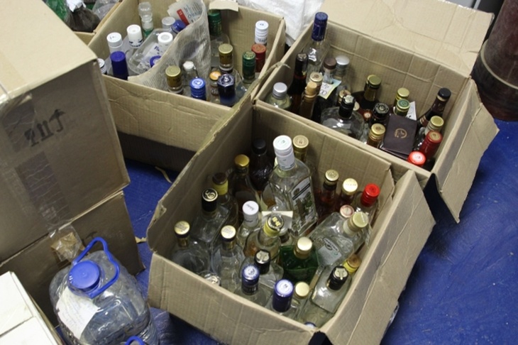 Алкогольная продукция в ящиках