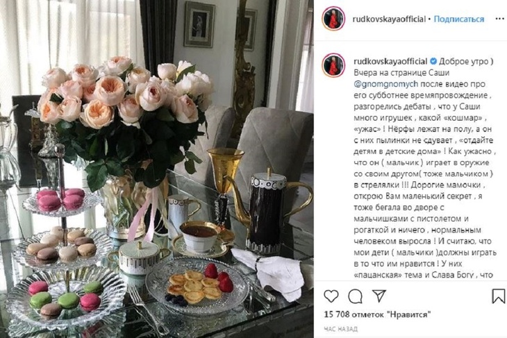 Скриншот со страницы Яны Рудковской