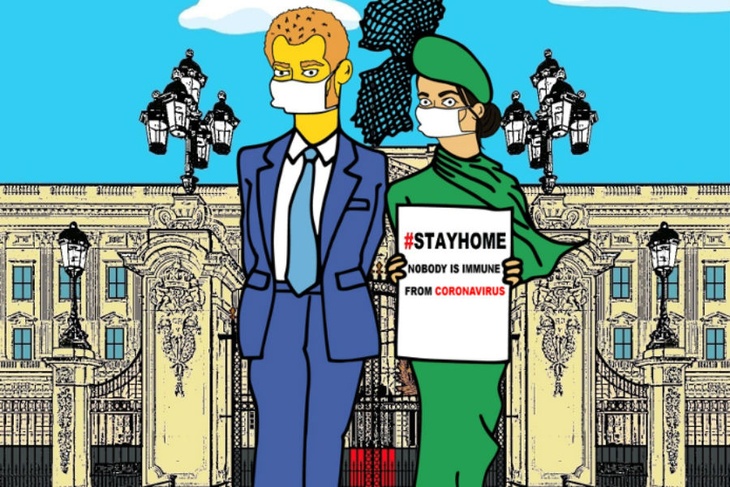 «Симпсонизированные» Кейт и Меган в масках призвали граждан не покидать дома «Симпсонизированные» Гарри и Меган