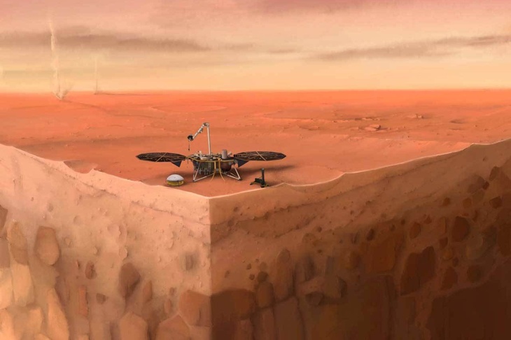 Аппарат Insight на поверхности Марса
