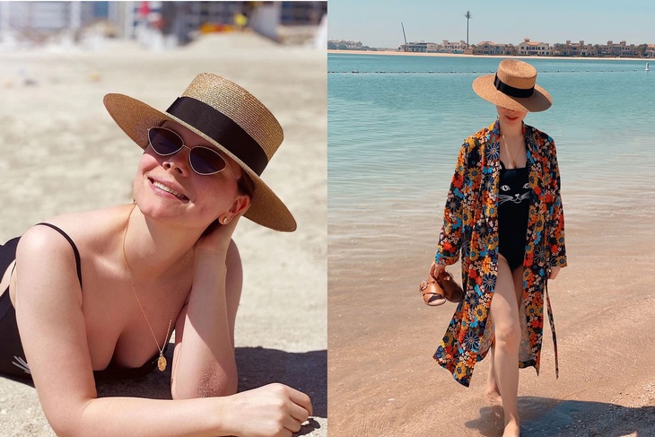 Татьяна Брухунова на пляже в Дубае