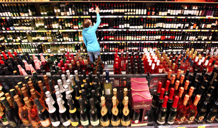 Прилавки с алкоголем