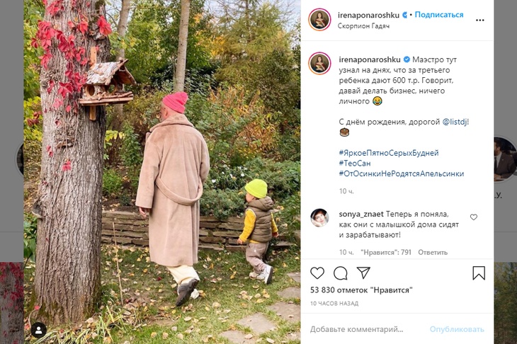 «Дают 600 тысяч рублей»: Ирене Понарошку предложили родить за деньги