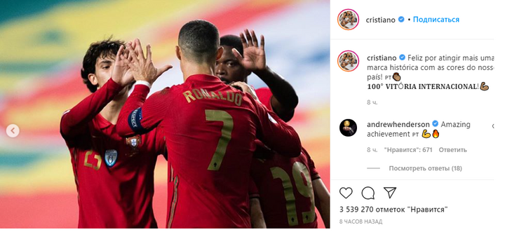 Историческая победа: до мирового рекорда Роналду осталось совсем немного