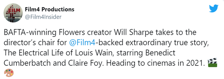 Появились кадры из фильма с Камбербэтчем о безумном художнике и котах