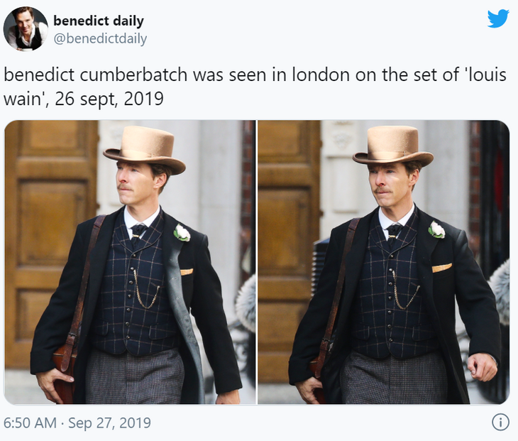 Появились кадры из фильма с Камбербэтчем о безумном художнике и котах