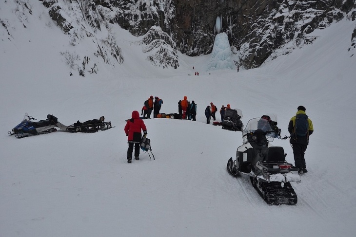 Опубликовано видео спасательной операции на месте обрушения льда на Камчатке