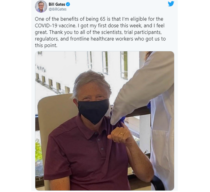 Самочипирование: Билл Гейтс сделал прививку от коронавируса