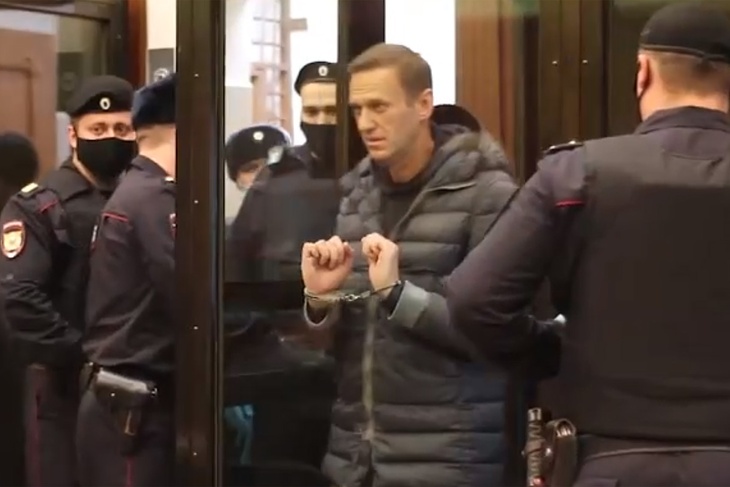 Алексей Навальный в Мосгорсуде во время заседания 2 февраля 2021 года.
