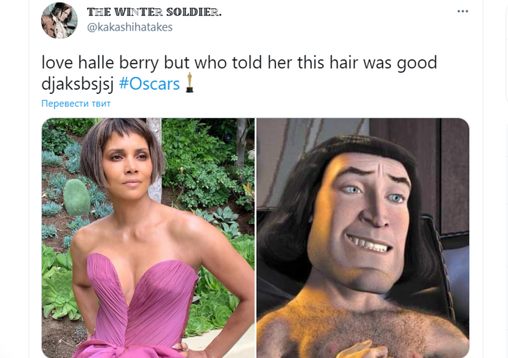 «Она вдохновлялась Вилли Вонкой?» в Сети смеются над прической Хэлли Берри на «Оскаре»