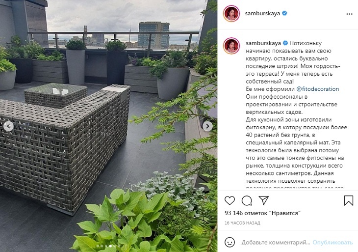 Сосны и свой сад: Самбурская похвасталась ремонтом в новой квартире с террасой в центре Москвы