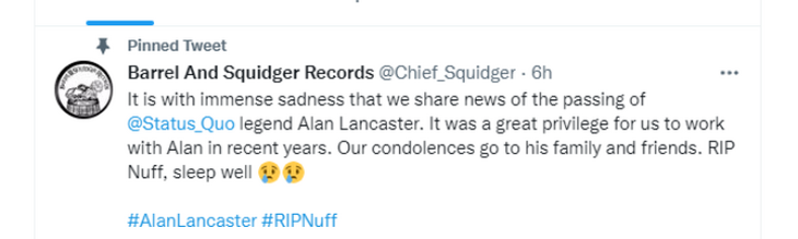 Ушел на 73-м году жизни Скончался основатель группы Status Quo Алан Ланкастер