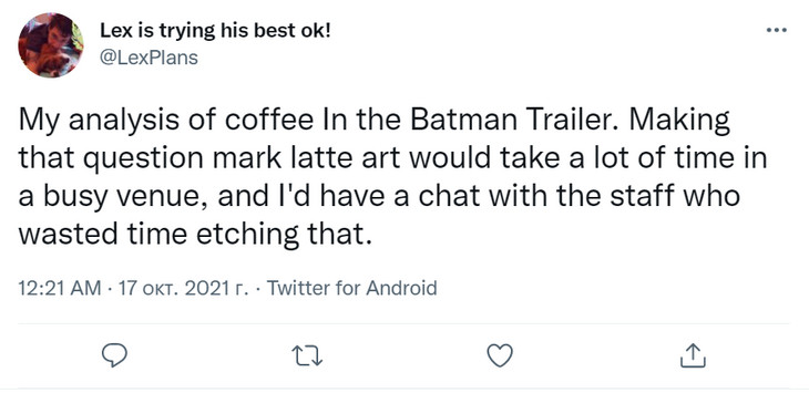 Кофейная видеозагадка: чем больше всего изумил трейлер нового «Бэтмена»