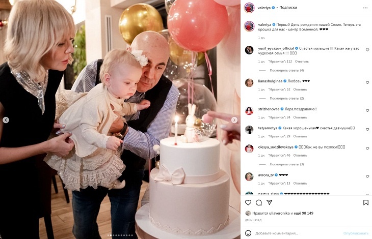 Торт выше именинницы: Валерия показала, как прошел первый день рождения внучки Селин