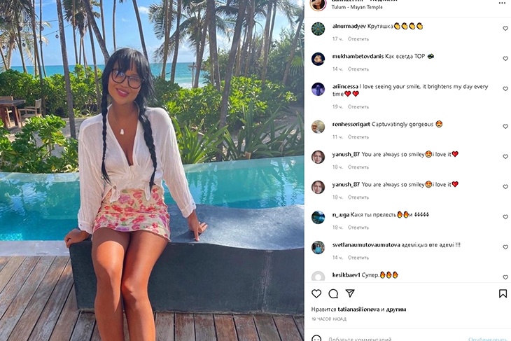 Красотка-жена Цекало подвязала «наливные бидоны» и оголила пышные бедра по самое не хочу