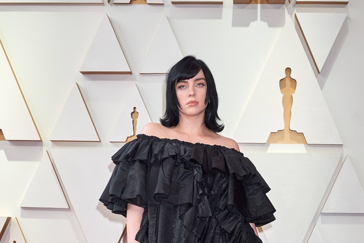 Billie Eilish landed on the Oscars 2022 red carpet in a giant black dress