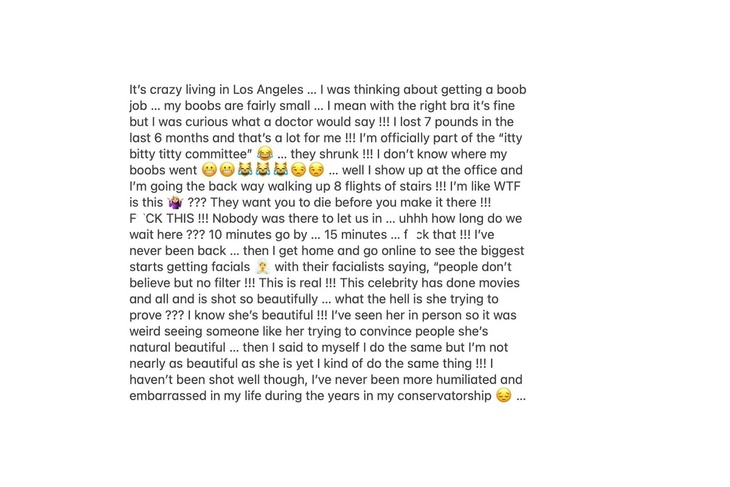 Britney Spears revealed that she wanted to get a 'boob job', but changed her mind