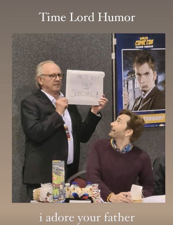 Georgia Tennant's father jokes on David at Comic Con