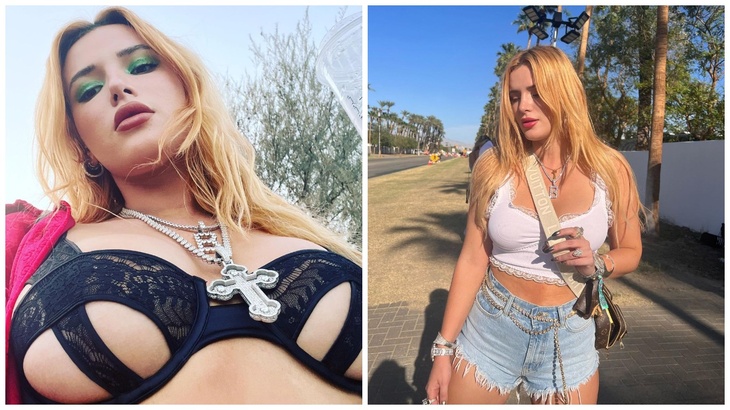 PHOTO: Bella Thorne flashes her breasts in cut-out black bra at Coachella