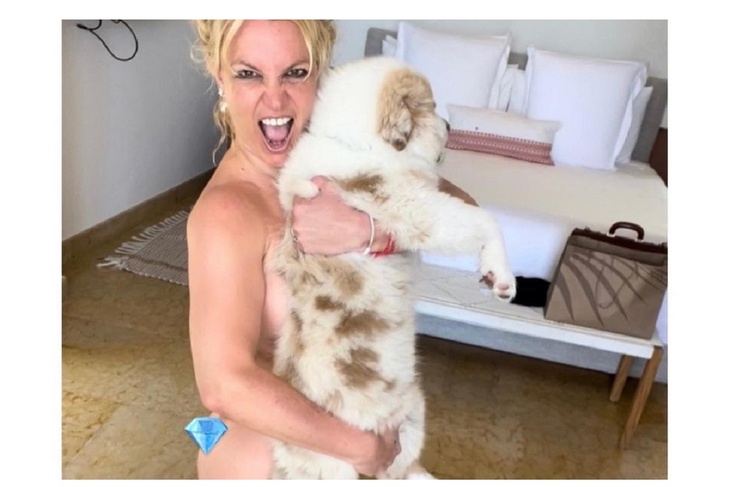 PHOTO: Pregnant Britney Spears openly posing nude with her dog