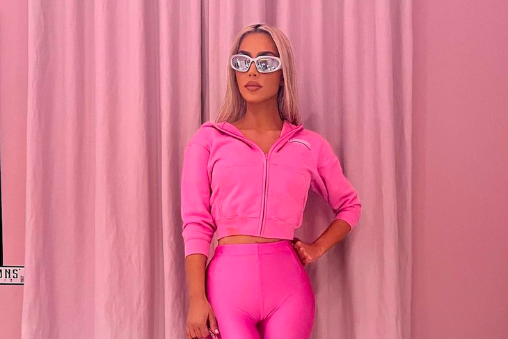 Kim Kardashian shared stunning photos in pink her daughter made