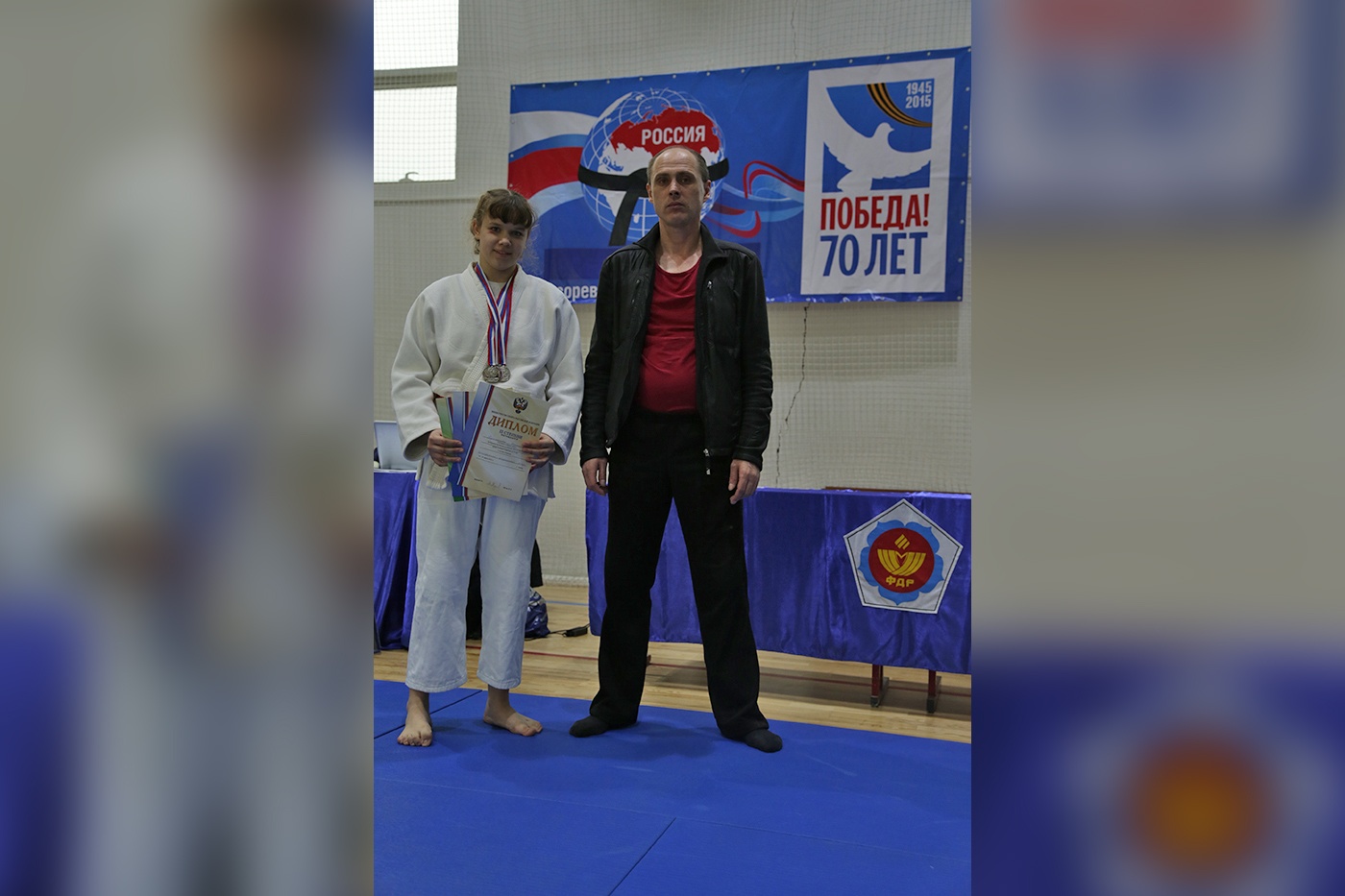С тренером Филипповым А.Н., Первенство России по дзюдо, 2015 год, в составе сборной ЦФО - два вторых и одно третье место